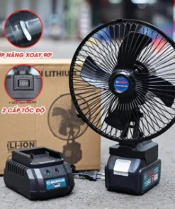 Quạt Tích Điện Pin 10-15 Cell Dùng Liên Tục 4-8H, Quạt Makita Để Bàn 2 Cấp Độ Gió Siêu Mát