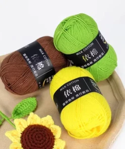 Len Milk Cotton 50G, Milk Mác Đen, Full Bảng Màu, đan móc váy áo, móc hoa