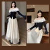 Set Áo Váy Phối Bèo Chiết Eo Siêu Nữ Tính , Set Bộ Đồ Nữ Len Phối Bèo UNA DRESS (Có bigsize)