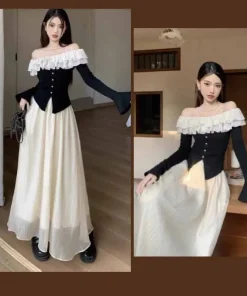 Set Áo Váy Phối Bèo Chiết Eo Siêu Nữ Tính , Set Bộ Đồ Nữ Len Phối Bèo UNA DRESS (Có bigsize)