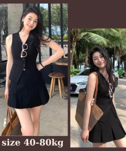 Set Bộ Đồ Nữ Áo Gile Phối Chân Váy Siêu Xinh, Set Áo Crotop và Chân Váy Wavy ( có Bigsize)