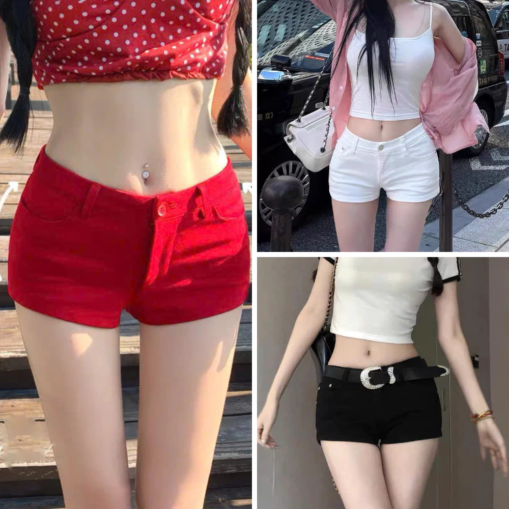 Quần short jean nữ cạp trễ, quần short jean nữ siêu ngắn, quần short phong cách Y2K