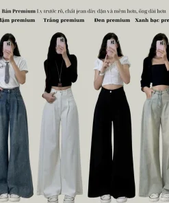 Quần Jean Ống Rộng Retro Nhiều Màu Quần Bò Ống Suông Unisex Đi Học Đi Làm Back to School Style