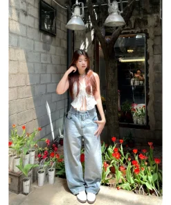 Quần Jean Ống Rộng LODES CLUB Form Unisex Cho Cả Nam Và Nữ Chất Liệu Denim Cao Cấp,Phong Cách Retrol