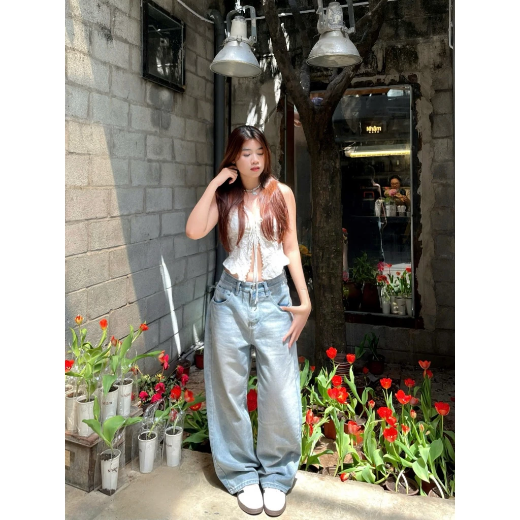 Quần Jean Ống Rộng LODES CLUB Form Unisex Cho Cả Nam Và Nữ Chất Liệu Denim Cao Cấp,Phong Cách Retrol