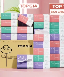 Thùng 30 gói giấy ăn rút 3 màu cao cấp 4 lớp dày dặn, mềm mịn, thùng 16/36/46/10 gói