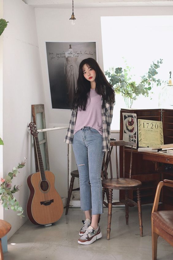 50 Ảnh Gái Xinh Hàn Quốc Koean Jeans Quyến Rũ 